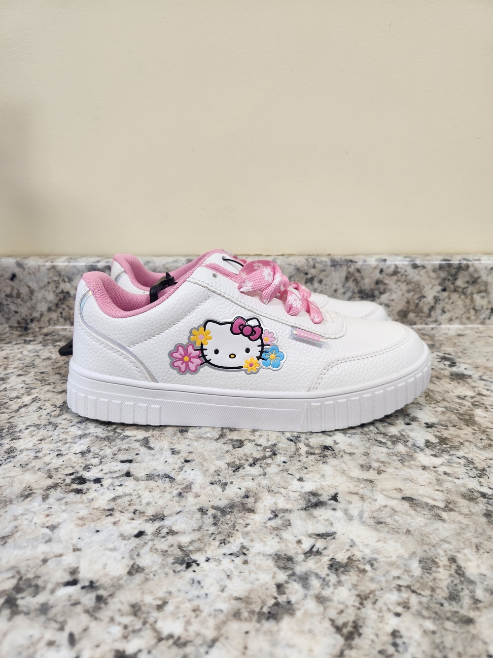 NWT Hello Kitty White Sneakers with Pink Trim